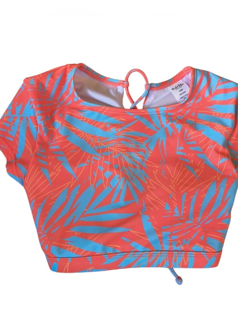 New Salt Life Jungle Vibes Crop Swim Top Size XS Girls Live Salty Lace Up